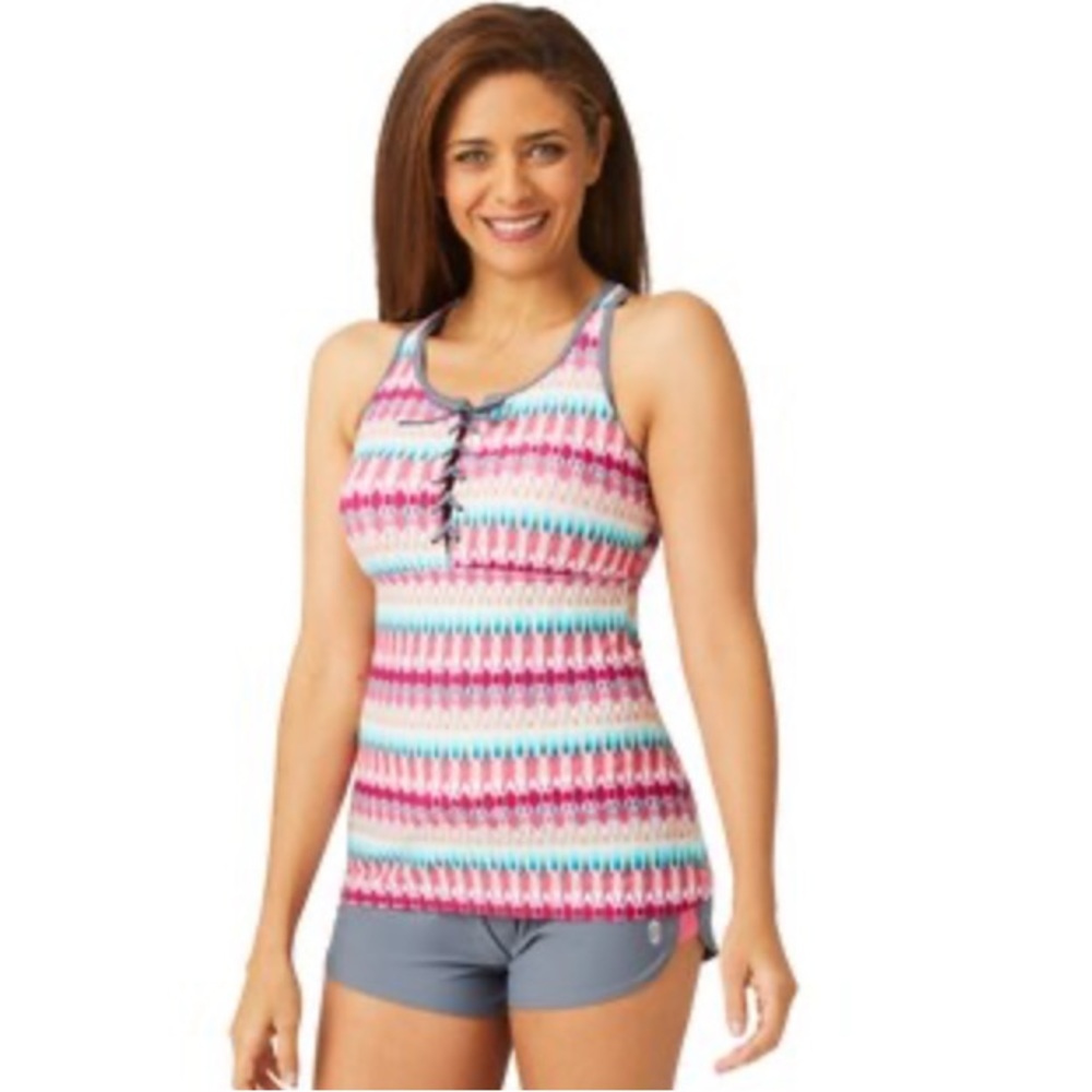 Free Country Lace-Up Tankini Top